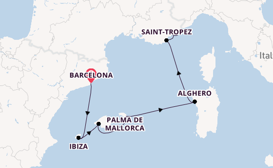 Western Mediterranean from Barcelona, Spain with the Ilma