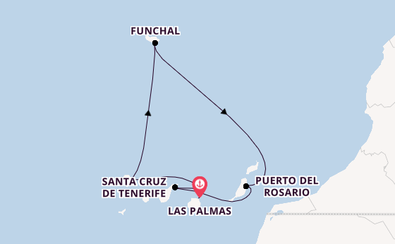 Canarische Eilanden vanaf Las Palmas, Gran Canaria, Spanje met AIDAsol