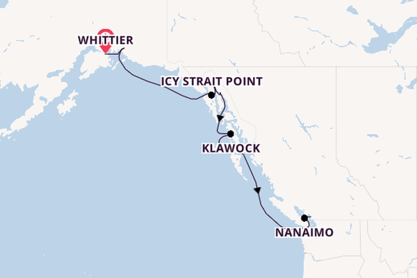 Alaska ab Whittier, Alaska auf der Azamara Pursuit