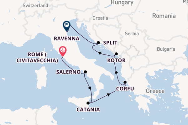 Mediterranean Sea from Rome (Civitavecchia), Italy with the Norwegian Gem