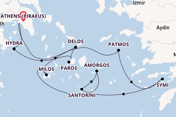 Greek Islands from Athens (Piraeus), Greece with the L'Austral