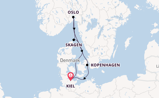 Noorwegen vanaf Kiel, Duitsland met de Mein Schiff 1