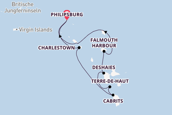 Südliche Karibik ab Philipsburg, St. Maarten auf der Star Flyer