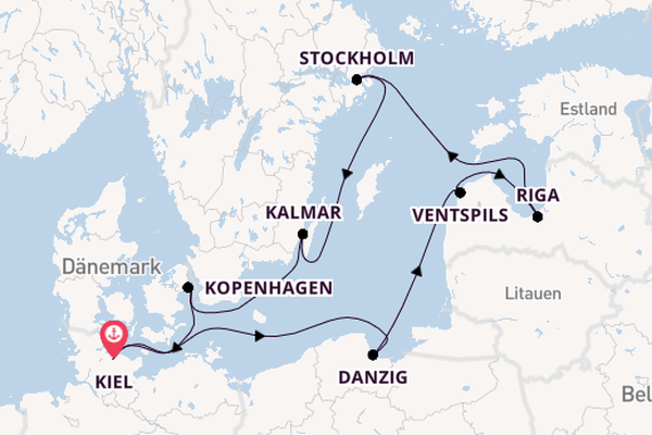 Ostsee ab Kiel, Deutschland auf der EUROPA 2