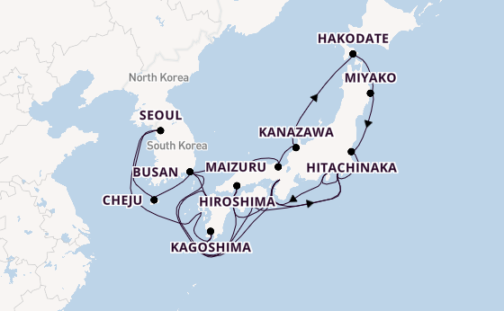 Japan from Tokyo, Japan with the Noordam