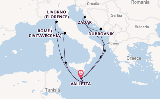 Mediterranean Sea from Valletta, Malta with the Azura