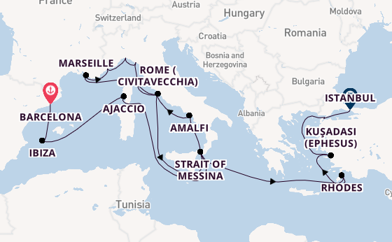 Western Mediterranean from Barcelona, Spain with the Queen Victoria