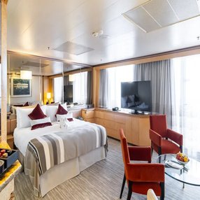 Come aboard the undefined and discover one of 148 cabin categories on a total of 9 decks that can accommodate 1100 passengers. Choose your dream cabin and feel at home on board the undefined!