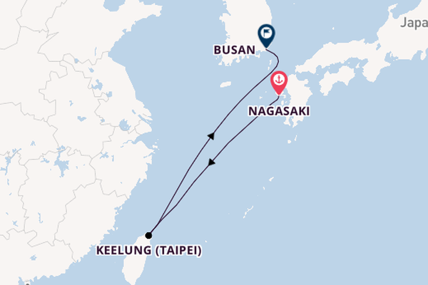 Oost-Azië vanaf Nagasaki, Japan met de Costa Serena