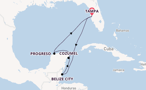 Western Caribbean from Tampa, Florida with the Carnival Paradise