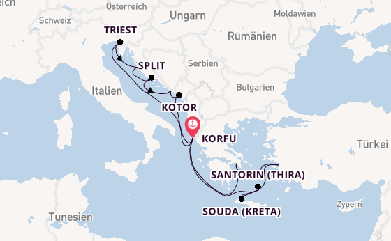 Östliches Mittelmeer ab Korfu, Griechenland auf AIDAblu
