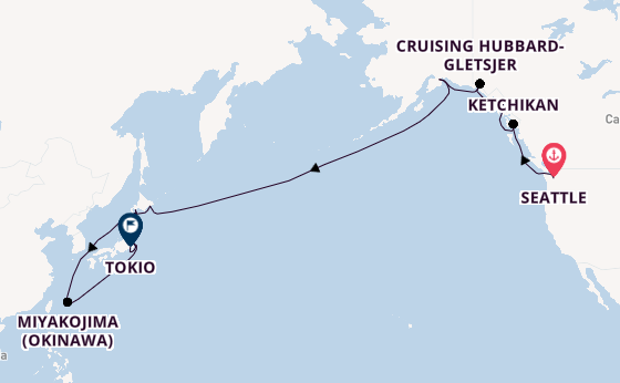 Transpacifisch vanaf Seattle, Verenigde Staten met de Seven Seas Explorer
