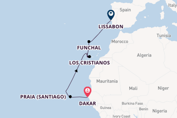 Cruise in 15 dagen naar Lissabon met Ponant