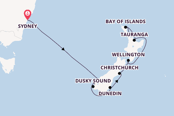 Nieuw Zeeland vanaf Sydney, Australië met de Celebrity Edge 