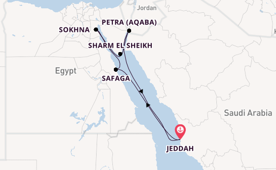 Middle East from Jeddah, Saudi Arabia with the Explora V