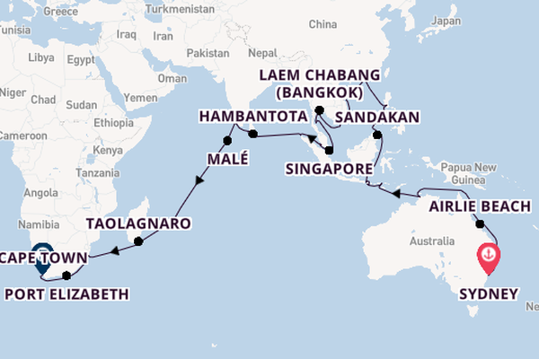 South East Asia from Sydney, Australia with the Azamara Onward
