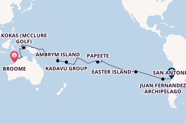 Transpacific from Broome, Australia with the Seabourn Pursuit