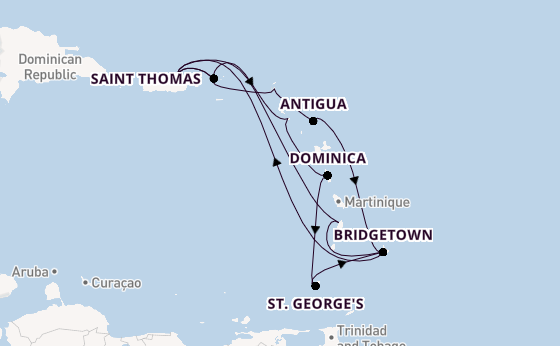 Caribbean from San Juan, Puerto Rico with the Emerald Princess