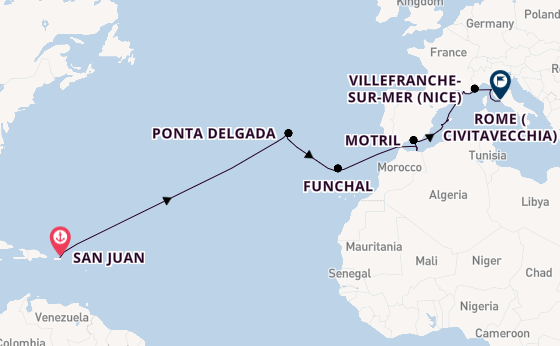 Mediterranean from San Juan, Puerto Rico with the Norwegian Prima