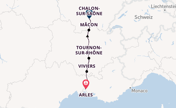Rhône ab Arles, Frankreich auf der VIVA VOYAGE