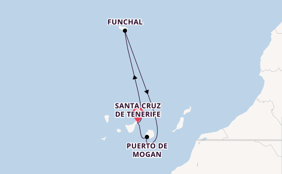 Canary Islands from Santa Cruz de Tenerife, Spain with the Azura