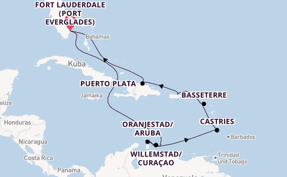 Karibik ab Fort Lauderdale (Port Everglades), USA auf der Celebrity Eclipse