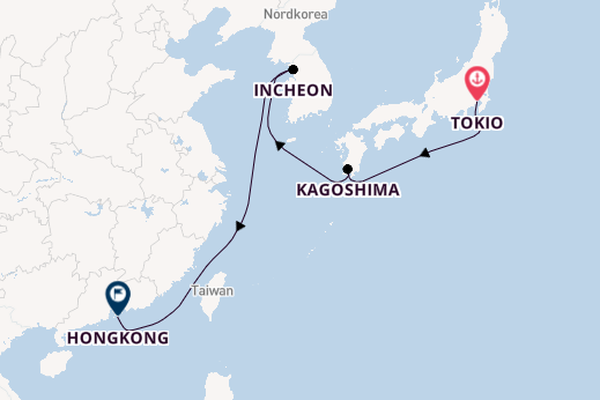 Ostasien ab Tokio, Japan auf der Silver Nova