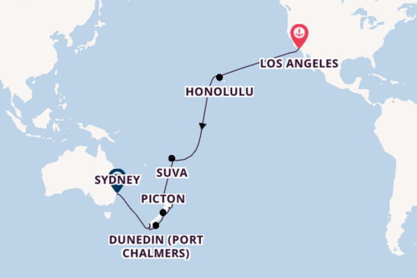 Cruise from Los Angeles to Sydney via Suva