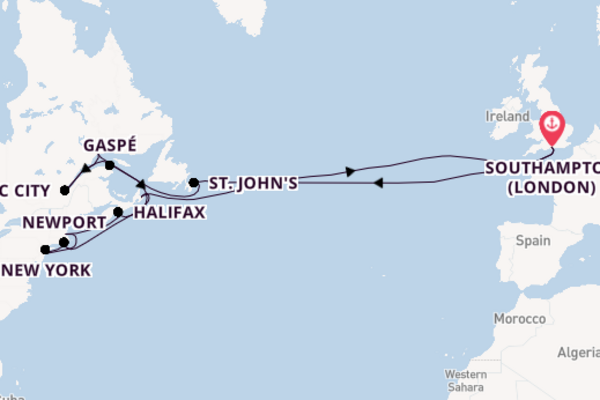 Transatlantic from Southampton (London), England, United Kingdom with the Arcadia