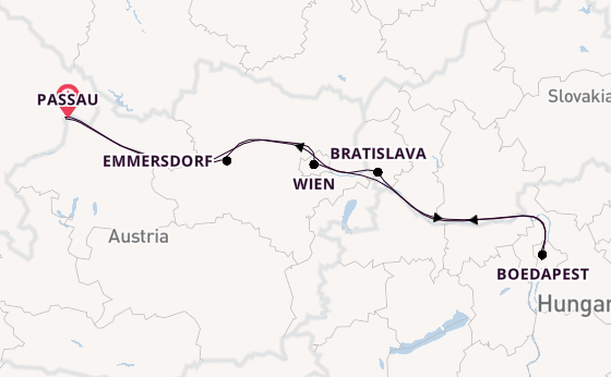 Donau vanaf Passau, Duitsland met de Amadeus Imperial