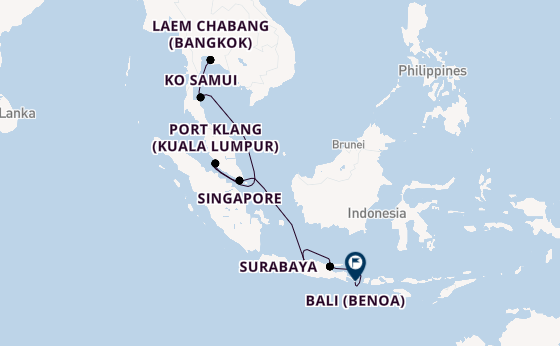 South East Asia from Laem Chabang (Bangkok), Thailand with the Viking Neptune