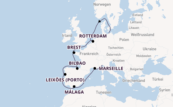 Westliches Mittelmeer ab Warnemünde auf der MSC Magnifica