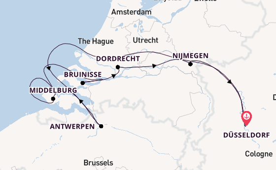 Rhein ab Düsseldorf, Deutschland auf der VIVA TIARA