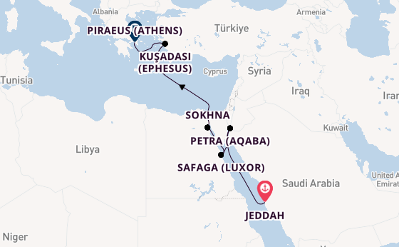 Eastern Mediterranean from Jeddah, Saudi Arabia with the Celestyal Journey