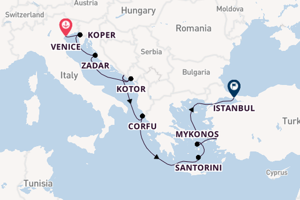 Eastern Mediterranean from Venice, Italy with the Norwegian Pearl