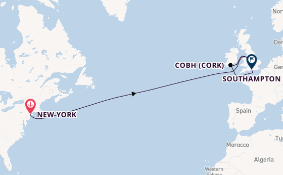 Transatlantic from New York, USA with the Queen Mary 2