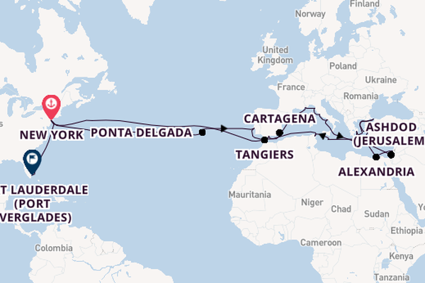 Transatlantic from New York, USA with the Volendam