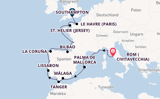 Westliches Mittelmeer ab Civitavecchia (Rom), Italien auf der Seven Seas Grandeur