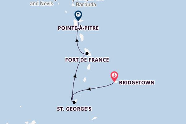 Southern Caribbean from Bridgetown, Barbados with the MSC World Europa