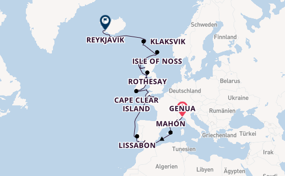 Britische Inseln ab Genua, Italien auf der Seabourn Pursuit