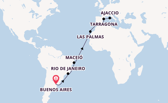 Transatlantic from Buenos Aires, Argentina with the MSC Splendida