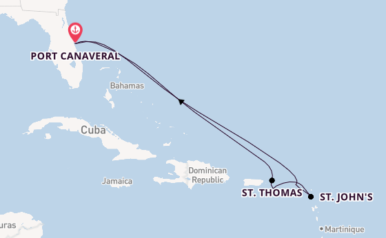 Caribbean vanaf Port Canaveral, Verenigde Staten met de Adventure of the Seas