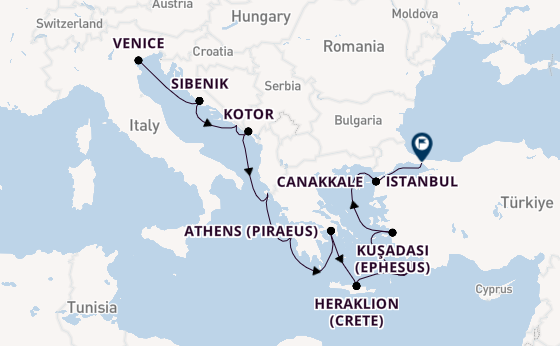 Eastern Mediterranean from Venice, Italy with the Viking Neptune