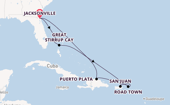 Caribbean from Jacksonville, Florida, USA with the Norwegian Dawn