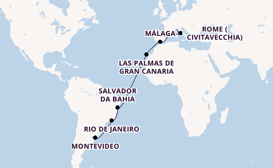 Transatlantic from Genoa, Italy with the MSC Splendida