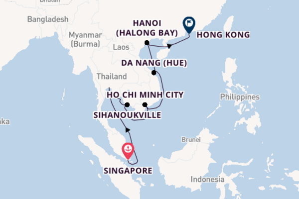 Cruise from Singapore to Hong Kong via Da Nang (Hue)