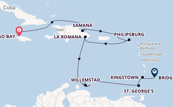 Caribbean vanaf Montego Bay met AIDAluna