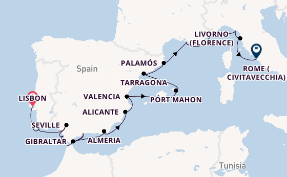 Western Mediterranean from Lisbon, Portugal with the Azamara Journey