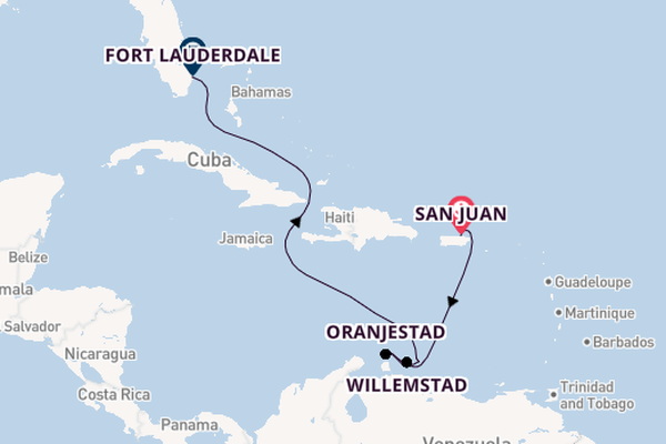 Caribbean vanaf San Juan, Puerto Rico met de Emerald Princess