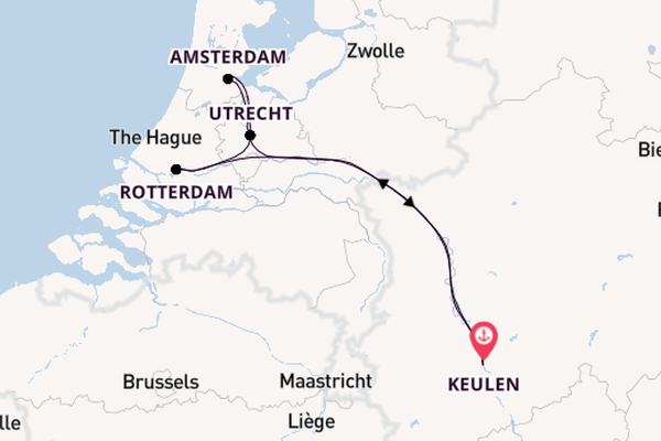 Rijn vanaf Keulen, Duitsland met de A-ROSA Sena